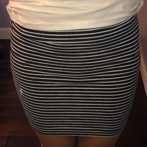 Navly + white striped skirt